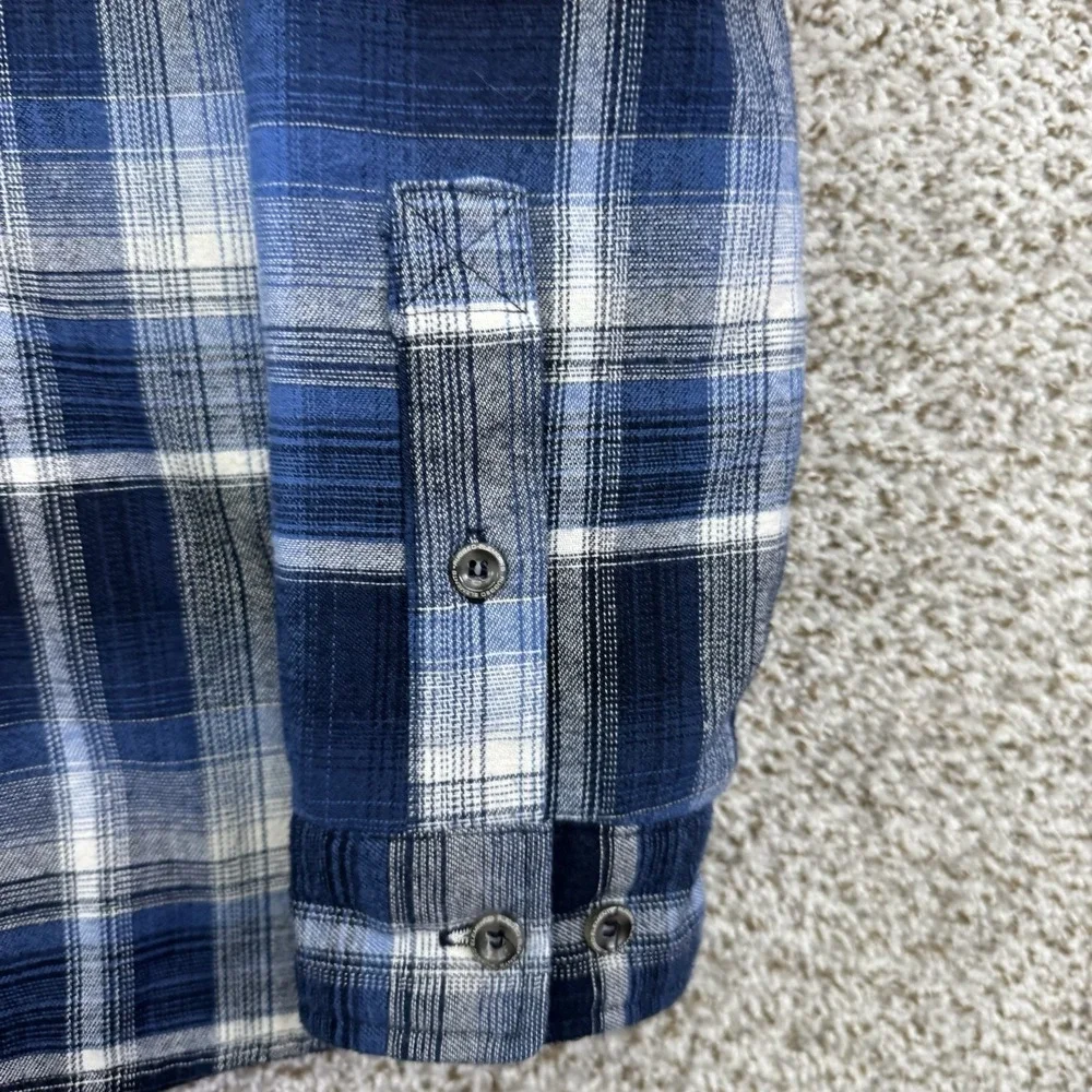 Rugged Elements Shirt Jacket Men's Large Blue Plaid Shacket Flannel Button‎ Up